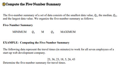 Boxplot construction steps and example
