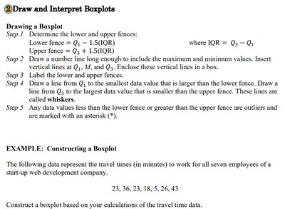 Boxplots and quartiles describing distribution shape