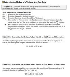 Median definition and examples