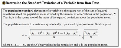 Population standard deviation formula