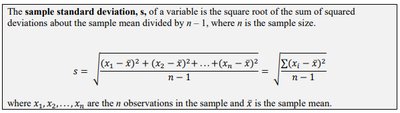 Sample standard deviation formula