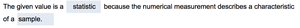 Sample vs. statistic explanation