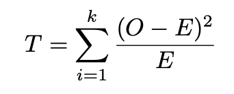 Chi-squared test statistic formula