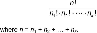 Permutations with nondistinct items formula