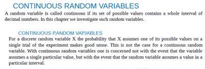 Continuous random variable definition