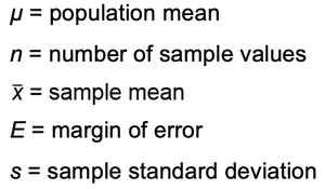 Definitions for population mean estimation