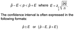 Confidence interval formula for population proportion