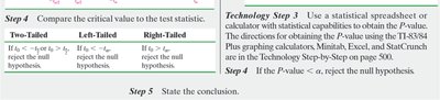 Testing hypotheses about a mean: critical values and P-value