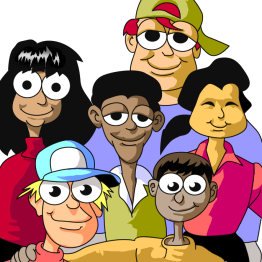Cartoon group of people
