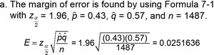 Manual calculation of margin of error