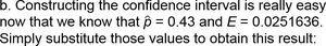 Manual calculation of confidence interval