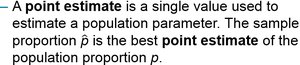 Definition of point estimate
