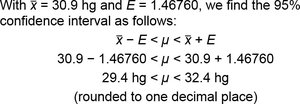 Calculation of confidence interval for mean