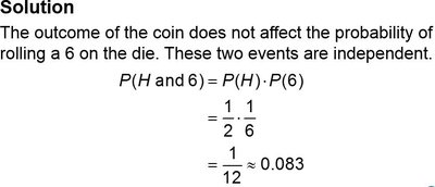 Multiplication rule for independent events