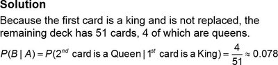Conditional probability solution for cards