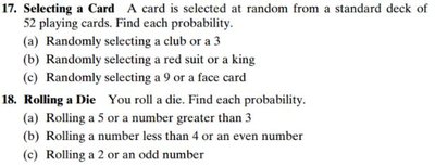 Practice problems: selecting a card and rolling a die