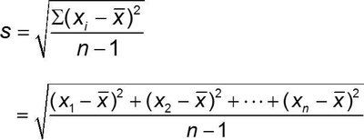 Sample standard deviation formula