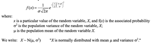 Normal distribution formula
