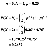 Binomial probability calculation example