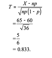 Test statistic calculation example