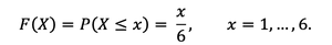 Cumulative distribution function example