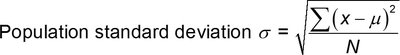 Population standard deviation formula