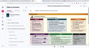 Screenshot of StatCrunch interface for descriptive statistics