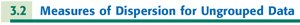 Section heading: Measures of Dispersion for Ungrouped Data