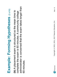 Forming hypotheses example (mean)