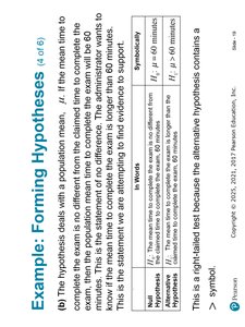 Forming hypotheses example (mean table)