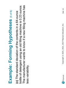 Forming hypotheses example (standard deviation)