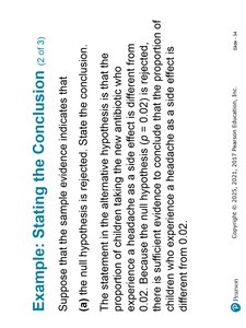 Stating the conclusion when null is rejected