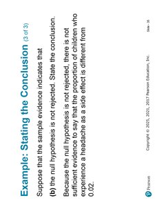 Stating the conclusion when null is not rejected