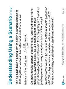 Scenario for population proportion