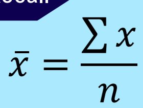 Mean formula with summation