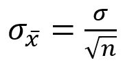Standard error formula for sample mean