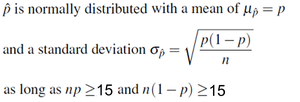 Normality conditions for sampling distribution of sample proportion