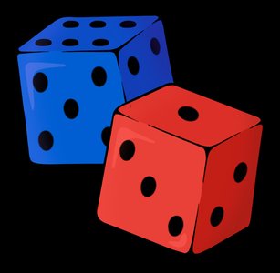 Two dice representing experimental comparison