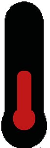 Thermometer representing continuous data (temperature)
