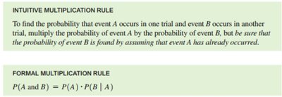 Multiplication rule for probability