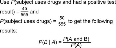 Conditional probability formula