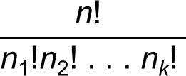 Permutations with identical items formula