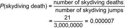 Probability calculation for skydiving death