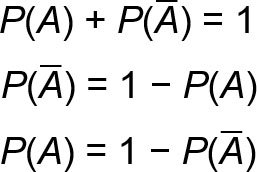 Complementary probability equations