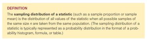Definition of sampling distribution of a statistic