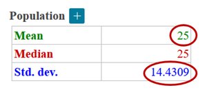 Population mean and standard deviation