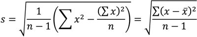 Standard deviation formulas