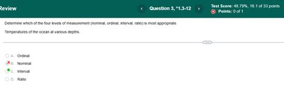 Question about levels of measurement