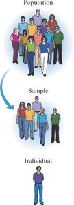 Diagram showing population, sample, and individual