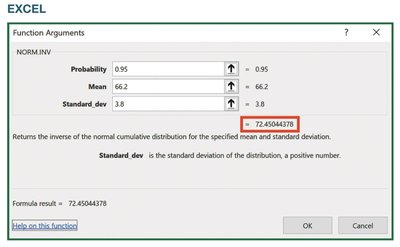 Excel NORM.INV function for finding door height